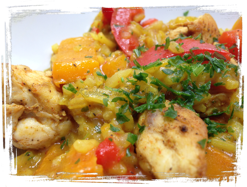 Curry Reis mit Paprika und Hähnchenbrust – Kochen Backen und Co.